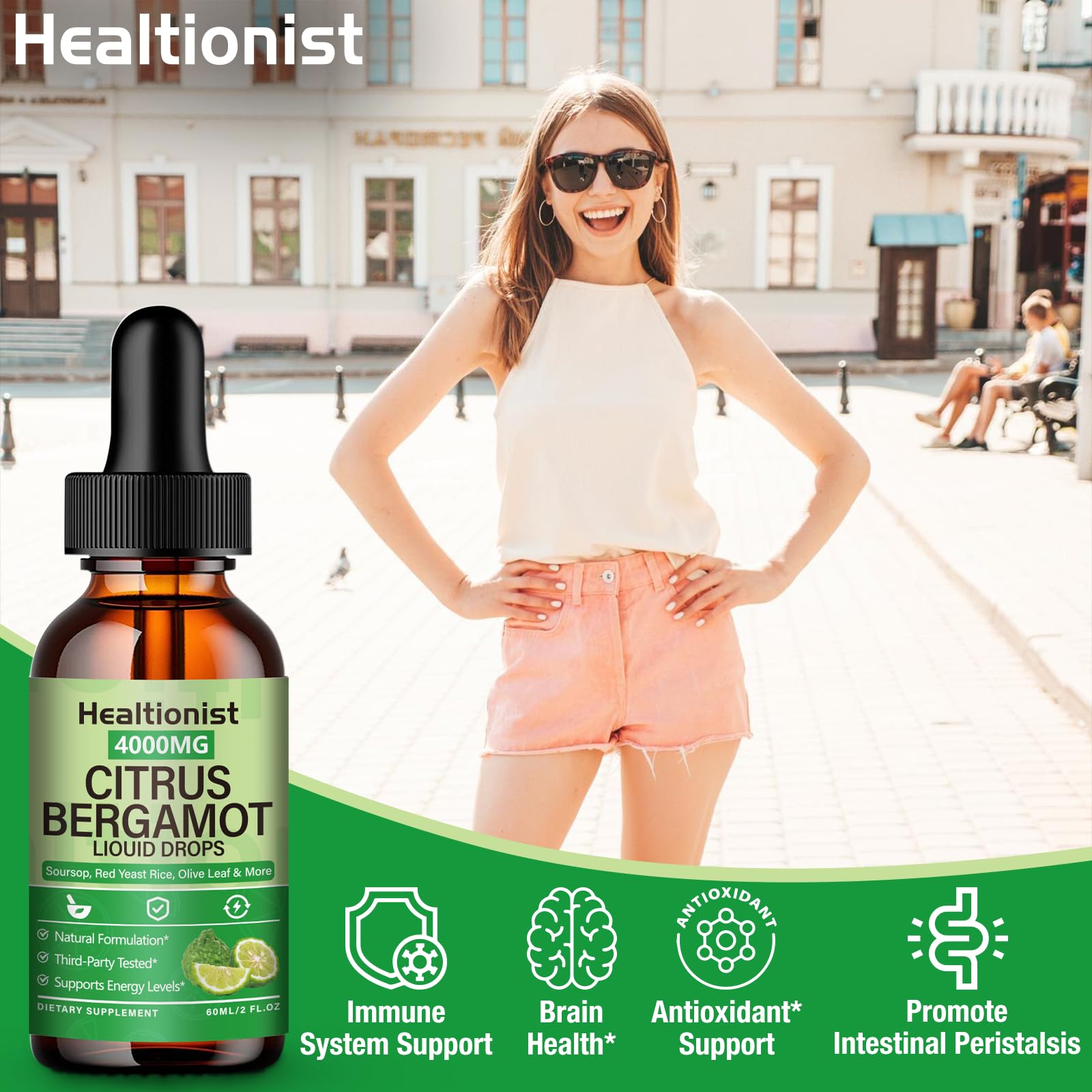 Healtionist olive leaves red yeast rice blend emphasizes dual-action ingredients.