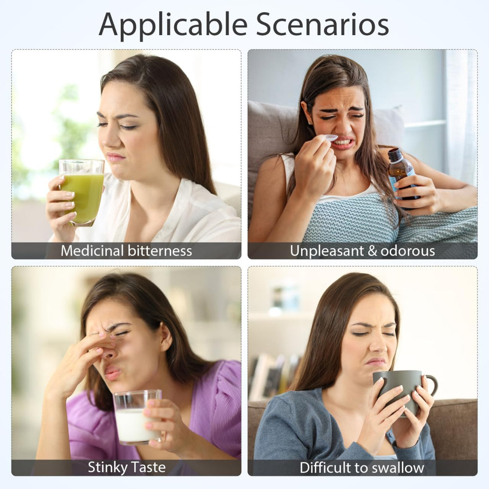 Protective tongue cover reducing bitter taste during medication