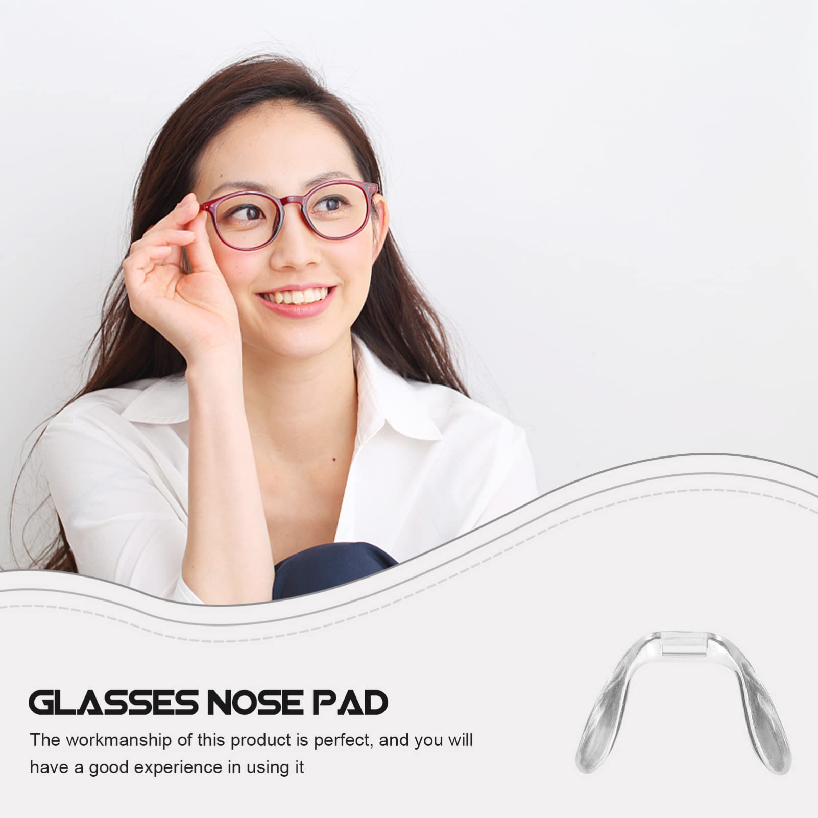 Hard plastic eyeglass nose pad detail