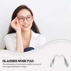 Hard plastic eyeglass nose pad detail