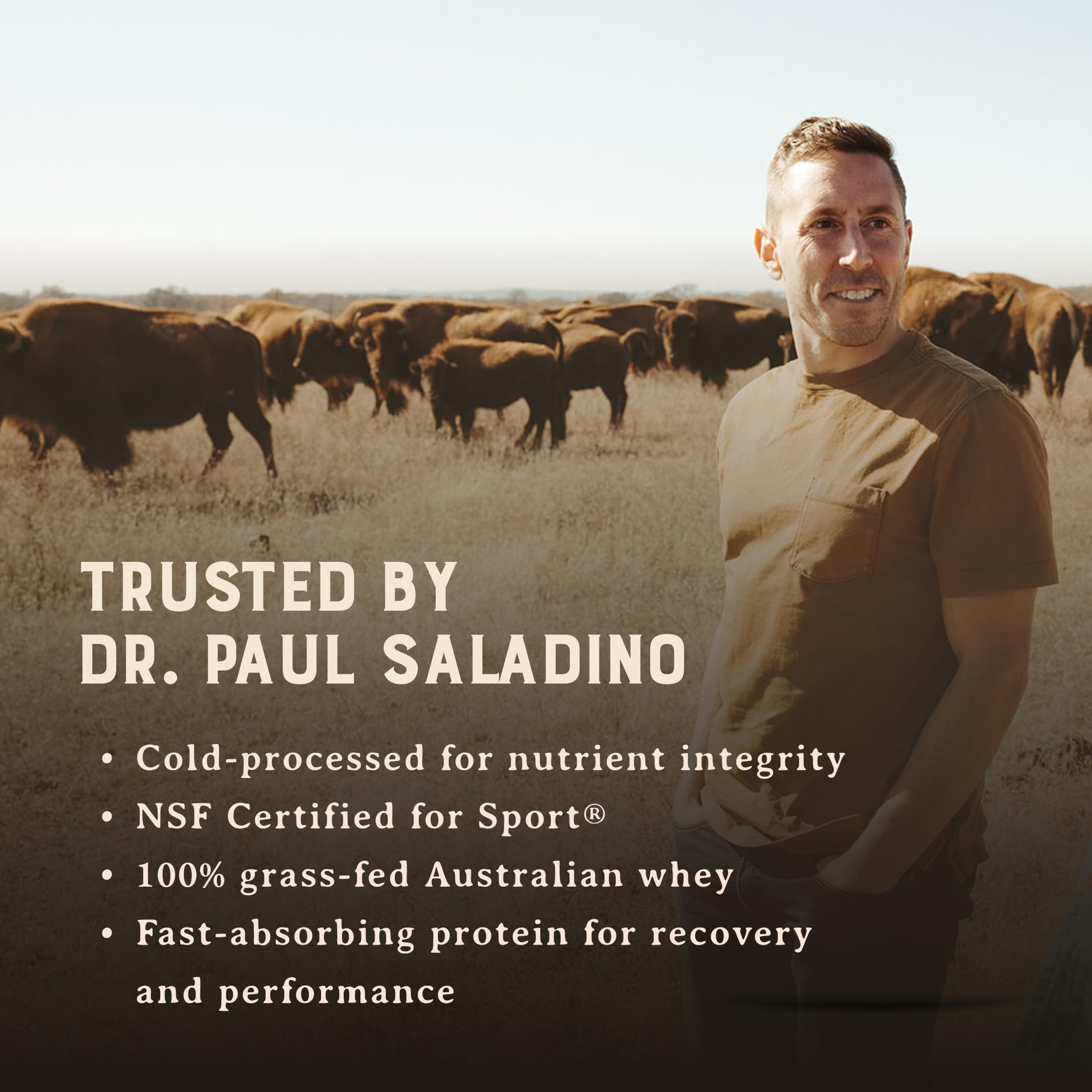 HEART & SOIL whey concentrate unflavored powder with grass-fed Australian cows for clean sourcing.