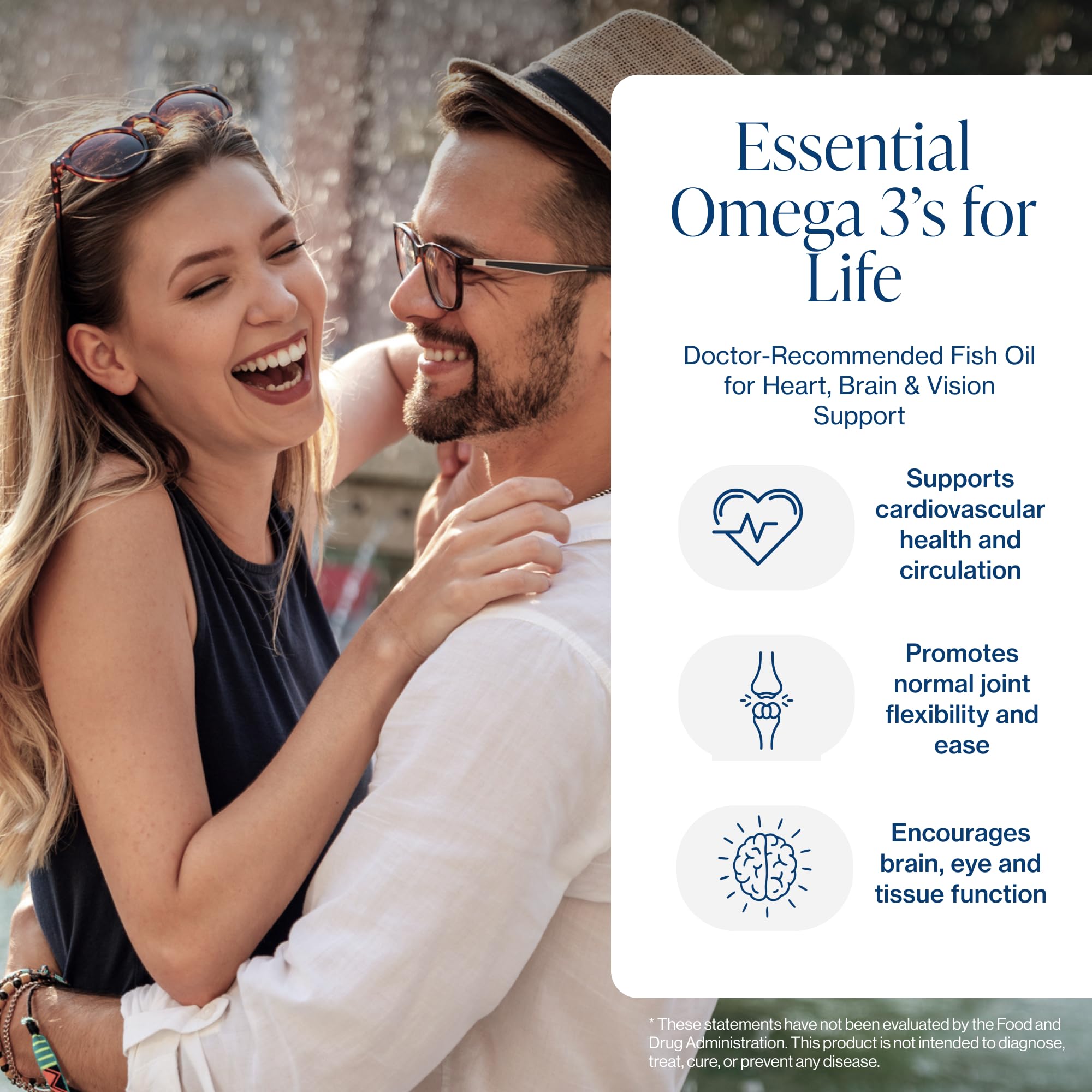 Illustration showing benefits for heart, brain and eyes