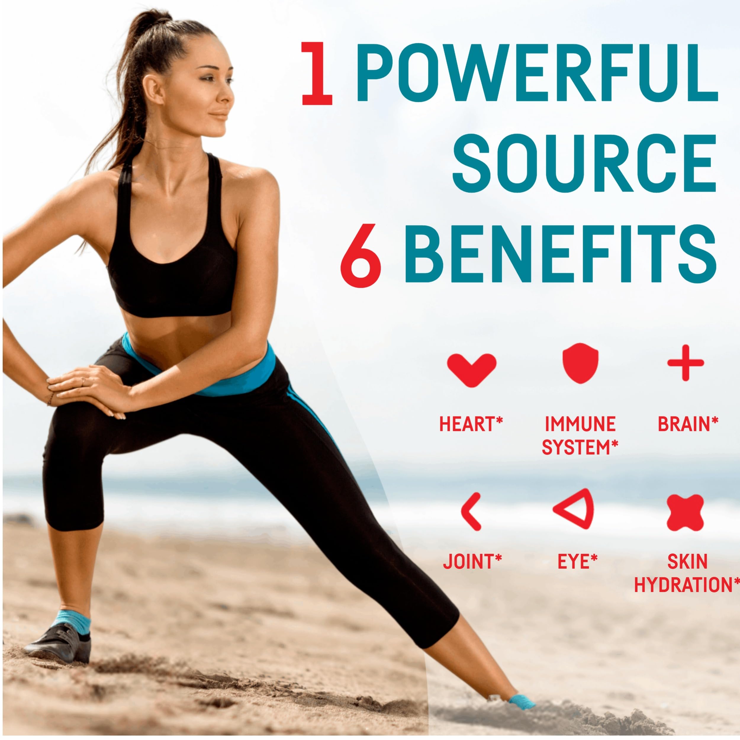 Supports heart, immune, joints, brain, skin, and eye health