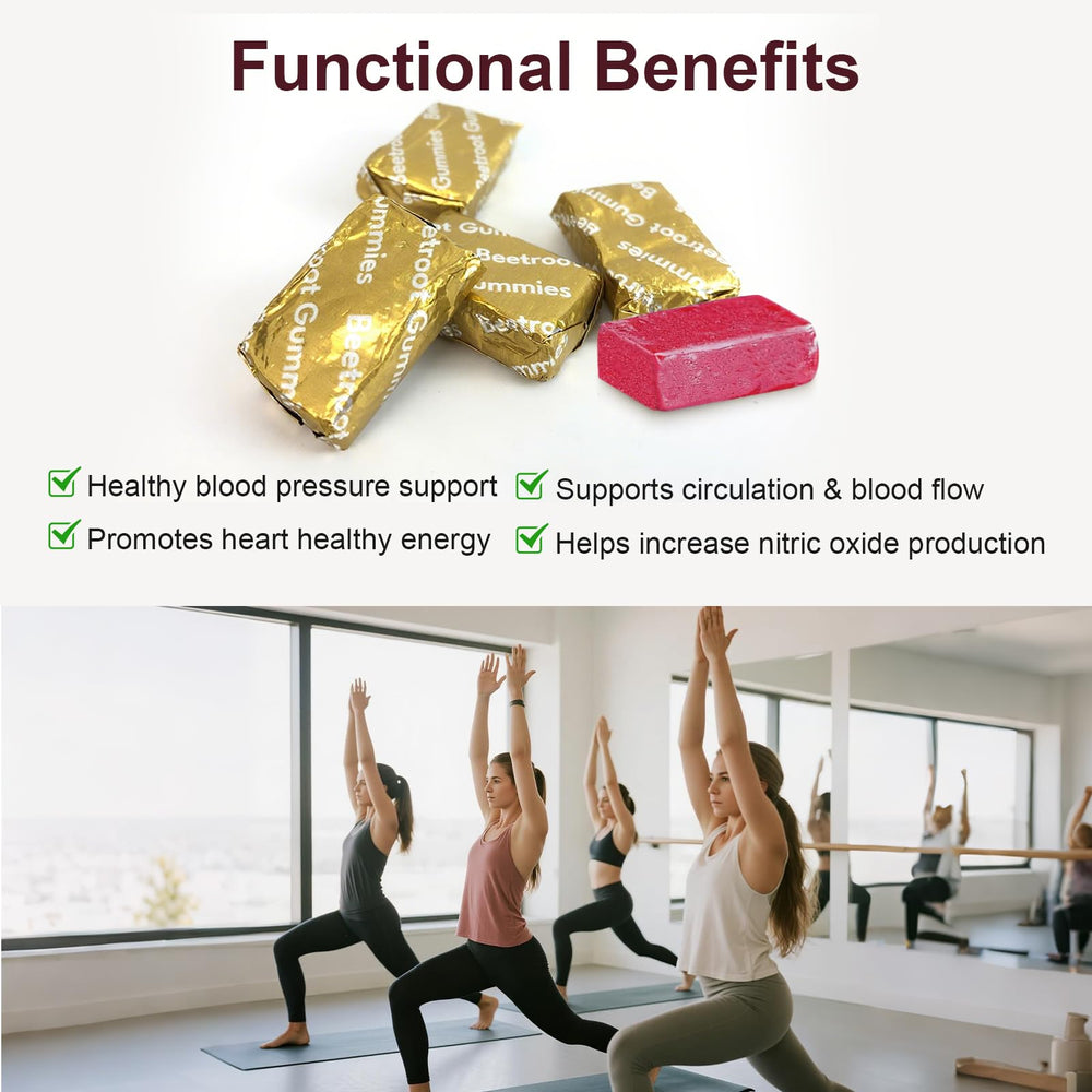 Product shot of heart-healthy energy beet chews