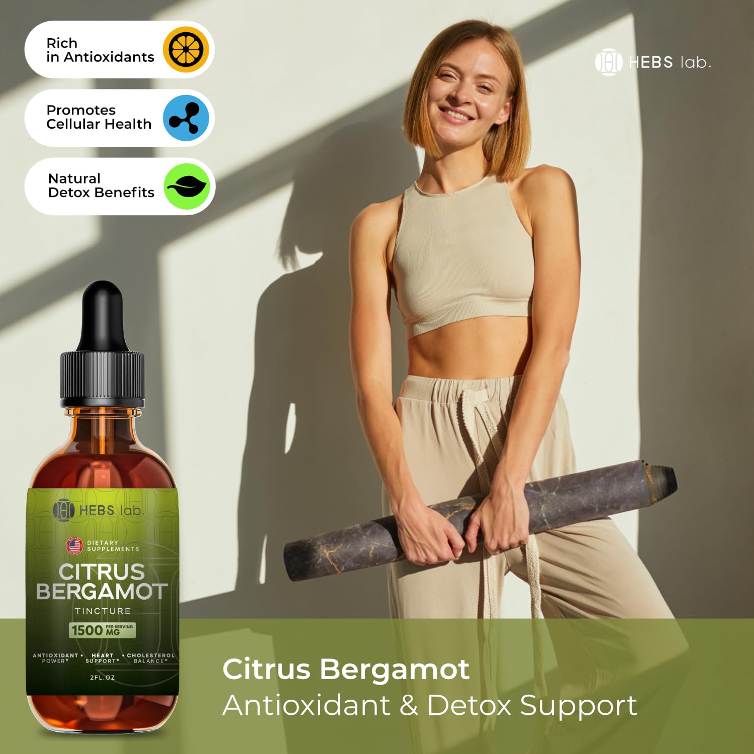 Illustration of heart health with bergamot drops