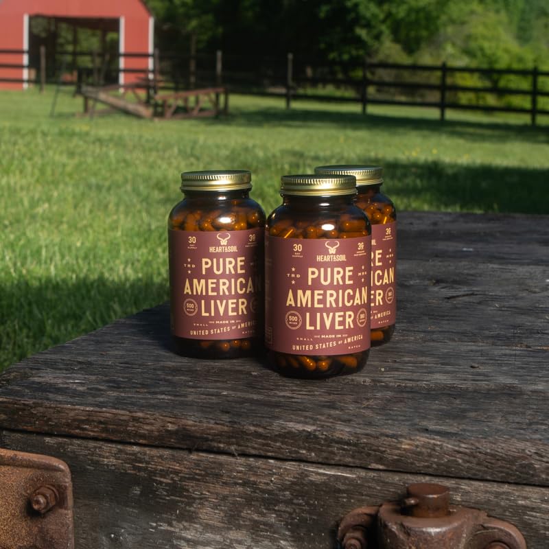 Lifestyle image of HEART & SOIL liver supplement on kitchen counter