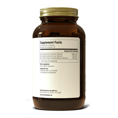 Back view with nutrition facts of HEART & SOIL Beef Brain Supplement