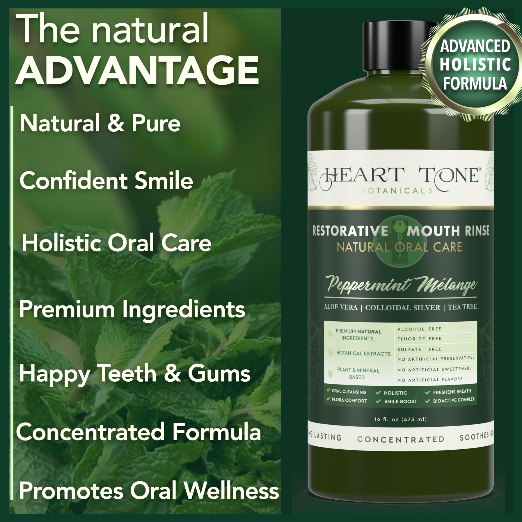 Fluoride-free, alcohol-free mouthwash packaging