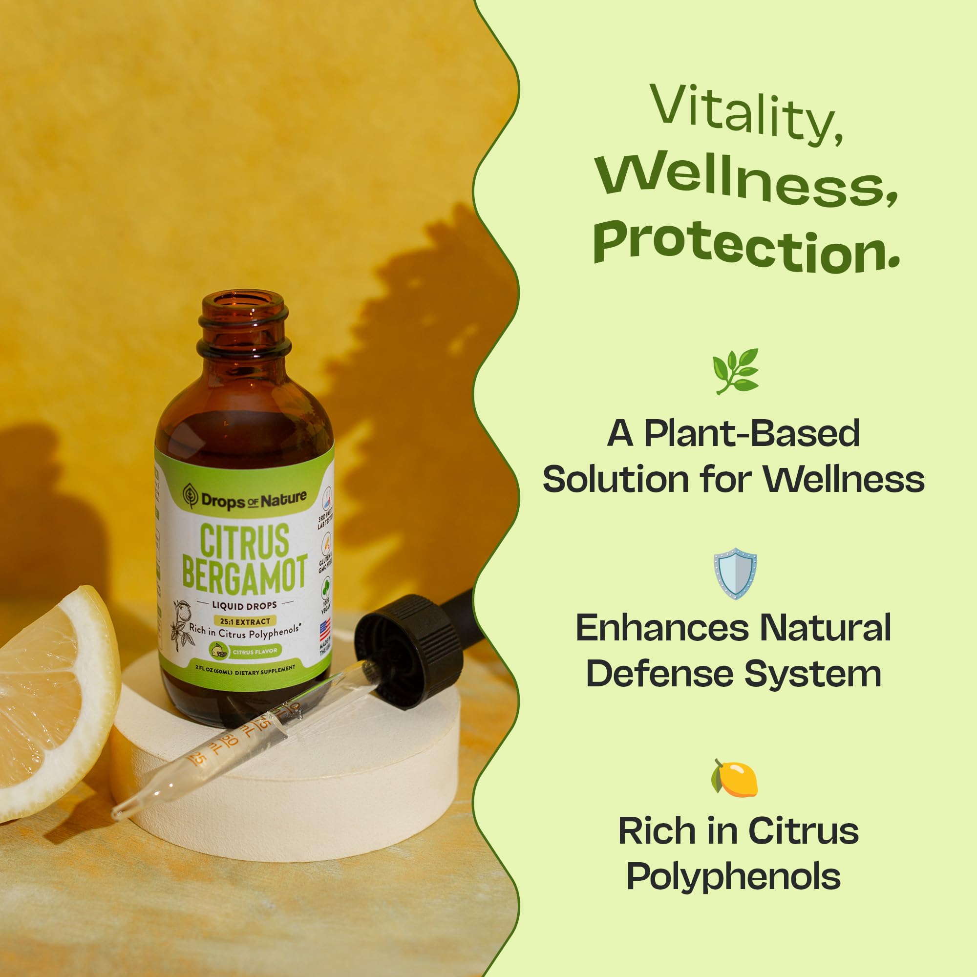 Graphic showing heart wellness benefits of Citrus Bergamot