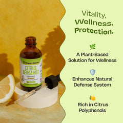 Graphic showing heart wellness benefits of Citrus Bergamot