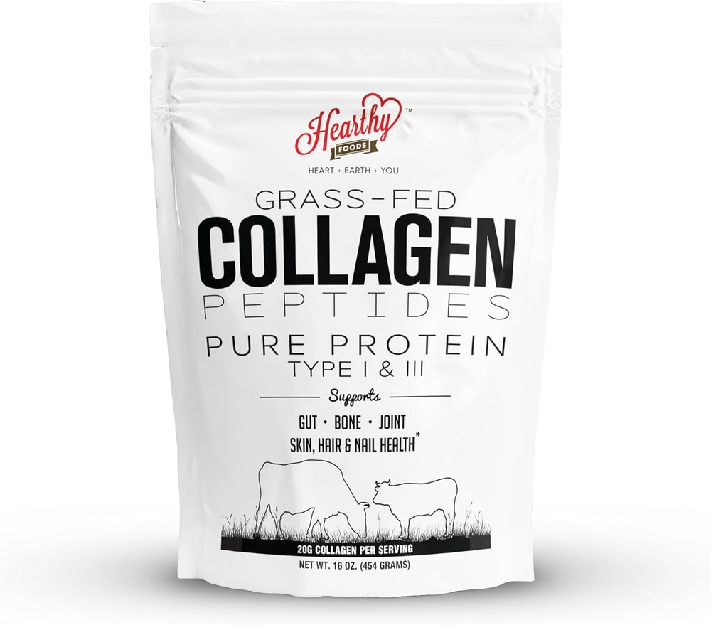 Hearthy Foods Collagen Powder 16 oz front view