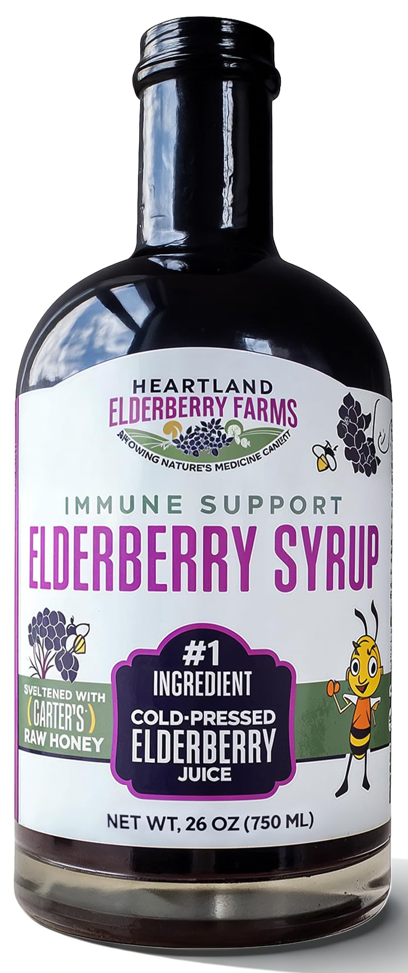 Heartland Organic Elderberry Syrup bottle 26 oz