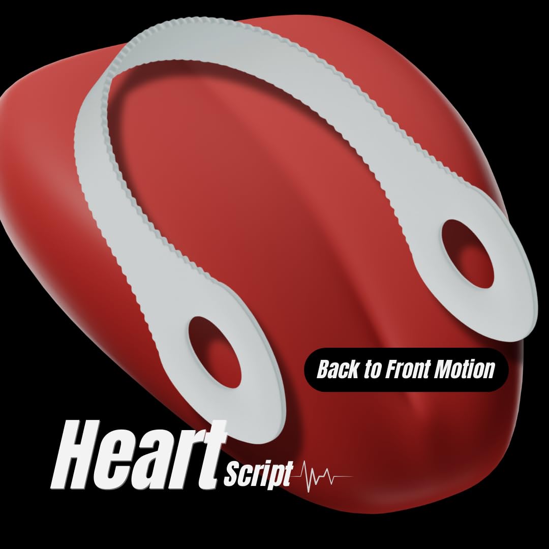Compact travel-ready HeartScript Tongue Scraper in marble finish for on-the-go oral care.