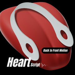 Compact travel-ready HeartScript Tongue Scraper in marble finish for on-the-go oral care.