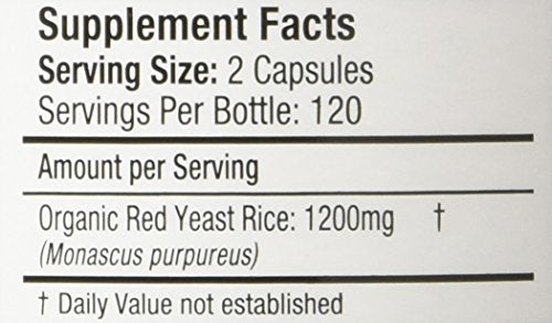 HeartShape Red Yeast Rice bottle label showing 240 count