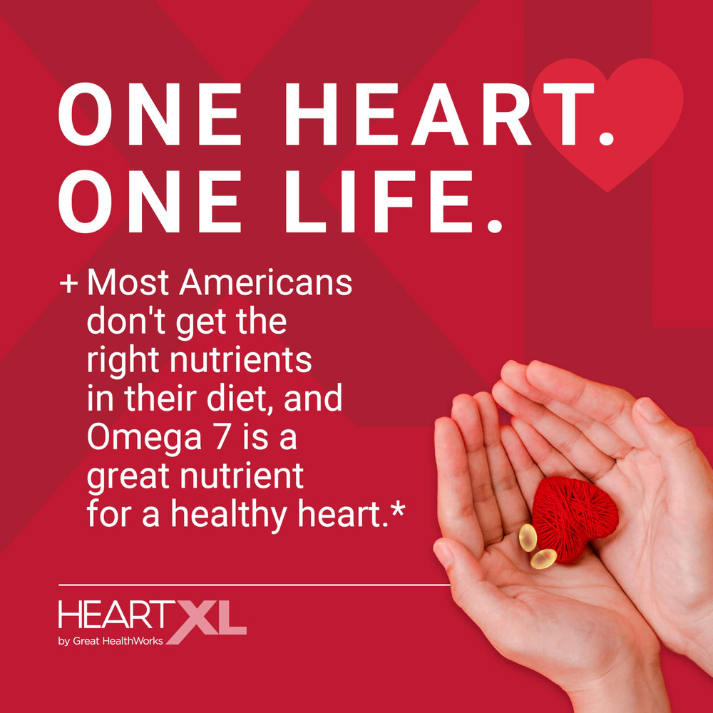 Gluten-free HeartXL omega-7 supplement packaging