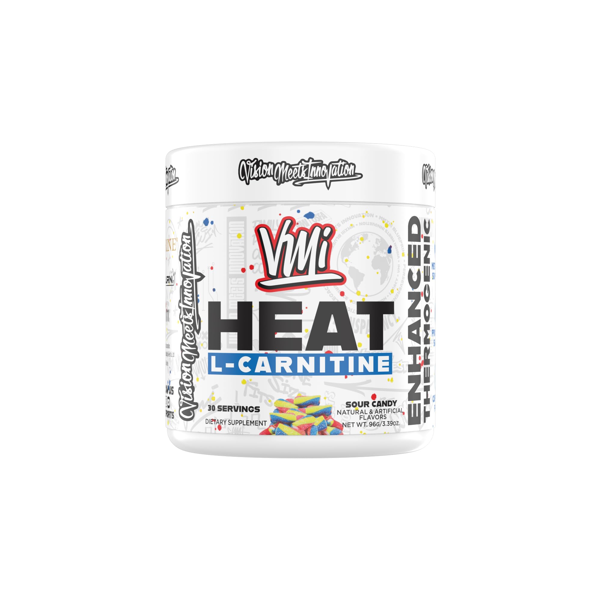 Bottle of Heat L-Carnitine Powder Thermogenic with 1500 mg L-Carnitine per serving
