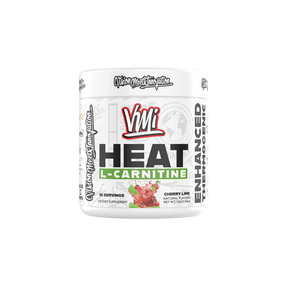 Front view of Heat L-Carnitine Powder bottle