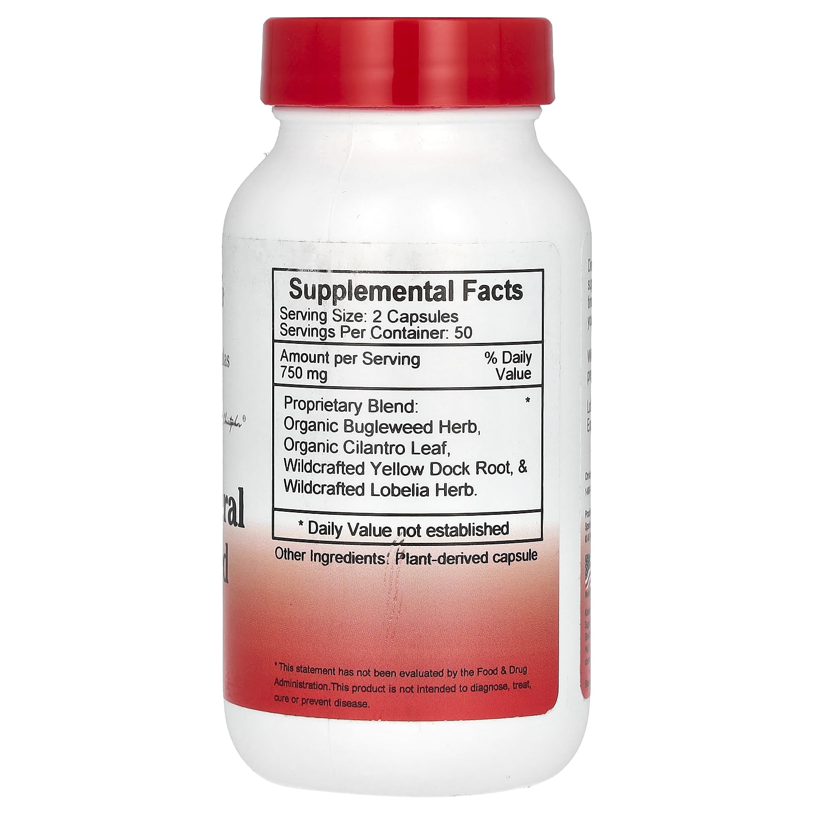 Close-up of Heavy Mineral Bugleweed Formula bottle and packaging