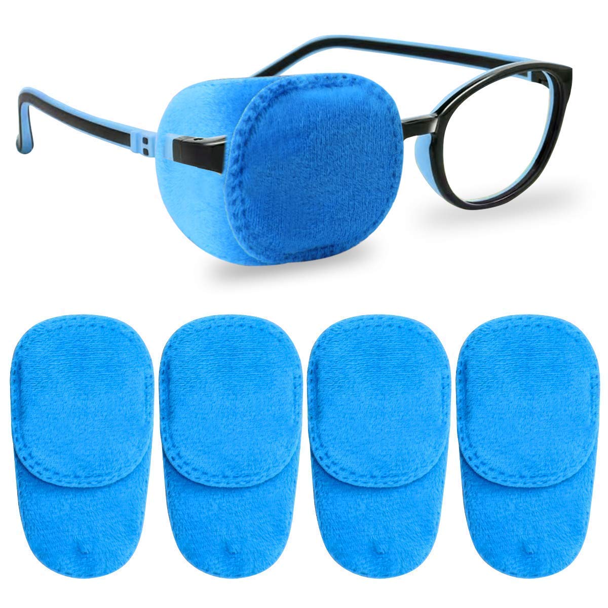 HECATY Blue Eye Patches for Kids - 4 Pack