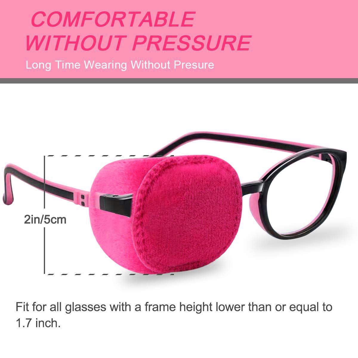 Patch size about 10 x 5 cm on glasses frame