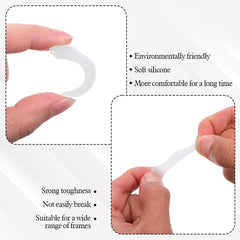 Nose pads attached to glasses frame close-up