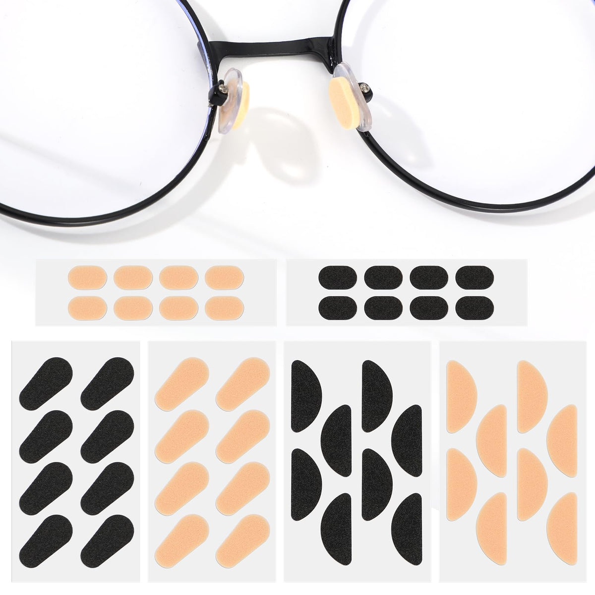 Heclia silicone eyeglass nose pads package with 72 pairs