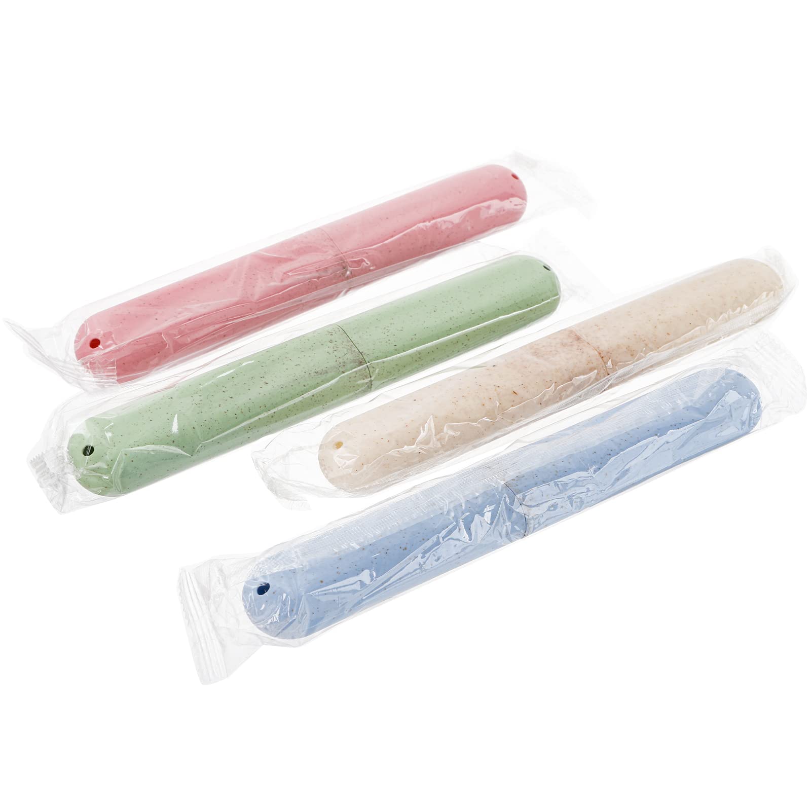 Collection image showing Hedume 28-pack travel toothbrush cases in four colors