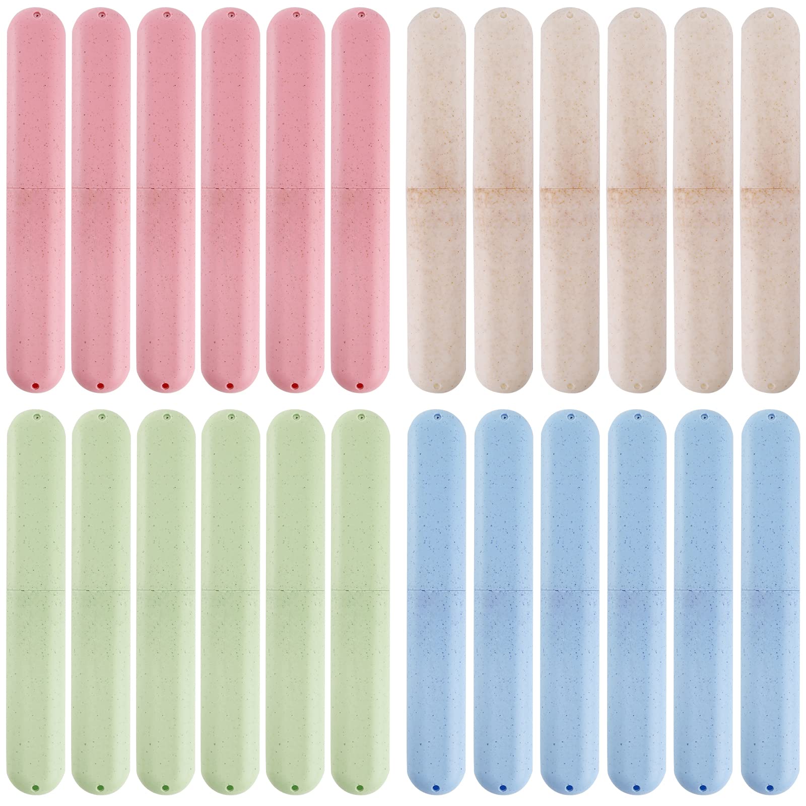 Hedume 28-pack travel toothbrush case set in green color with seven cases