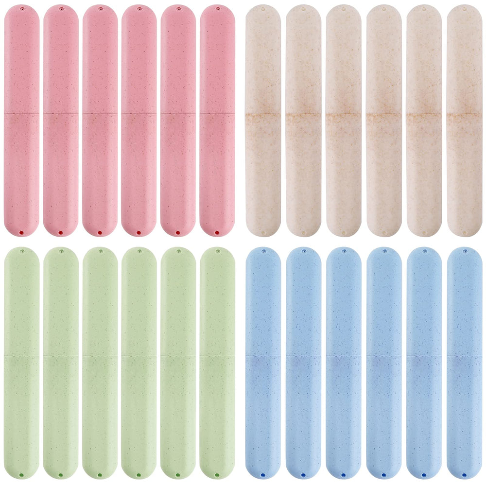 Hedume 28-pack travel toothbrush case set in green color with seven cases