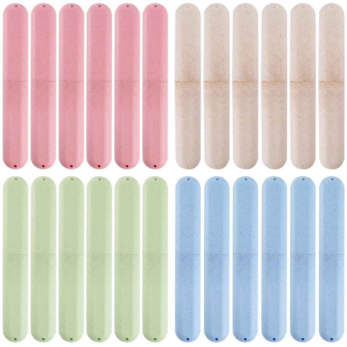 Hedume 28-pack travel toothbrush case set in green color with seven cases