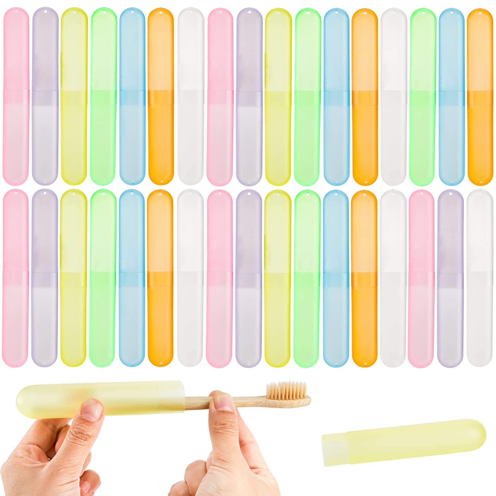 Hedume pink 35-piece travel toothbrush case