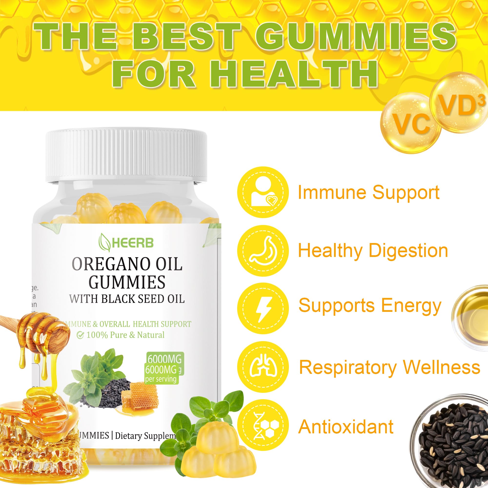 Lifestyle concept image showing healthy immunity and gut support with gummies and fruits