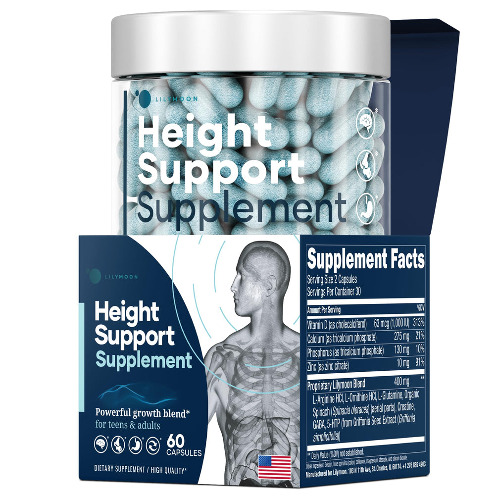 Height & Bone Support supplement bottle for kids and teens