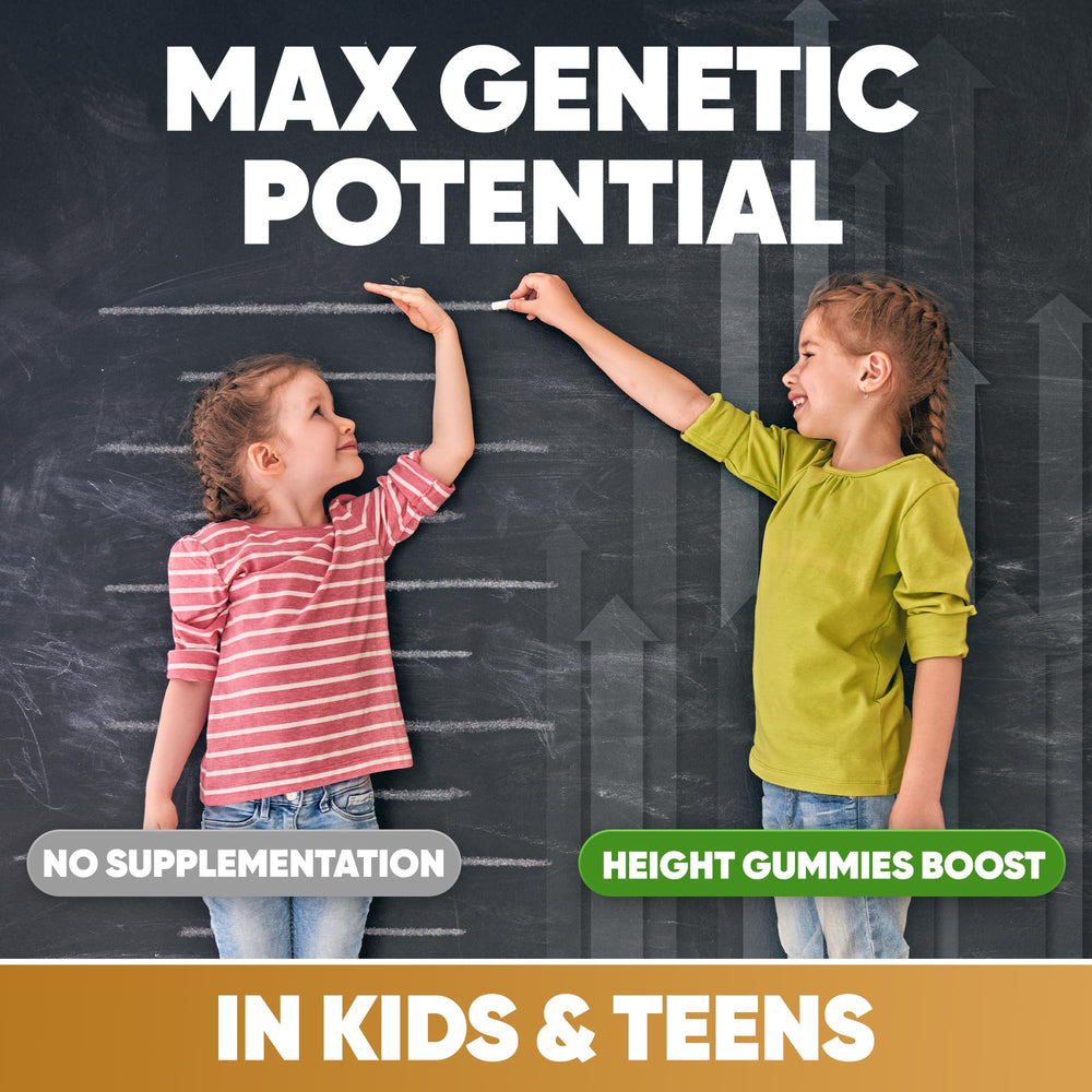 Nutritional ingredients and supplement facts for Height Growth Gummies