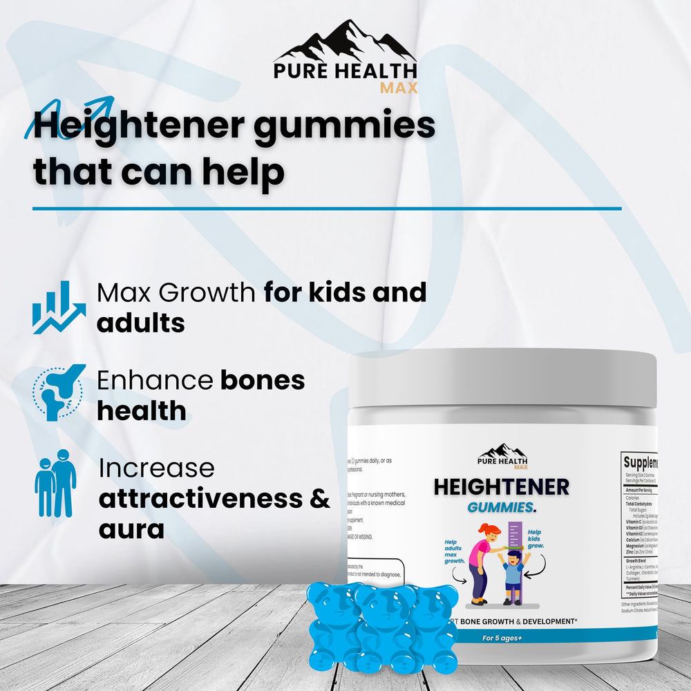 Heightener Gummies packaging and label