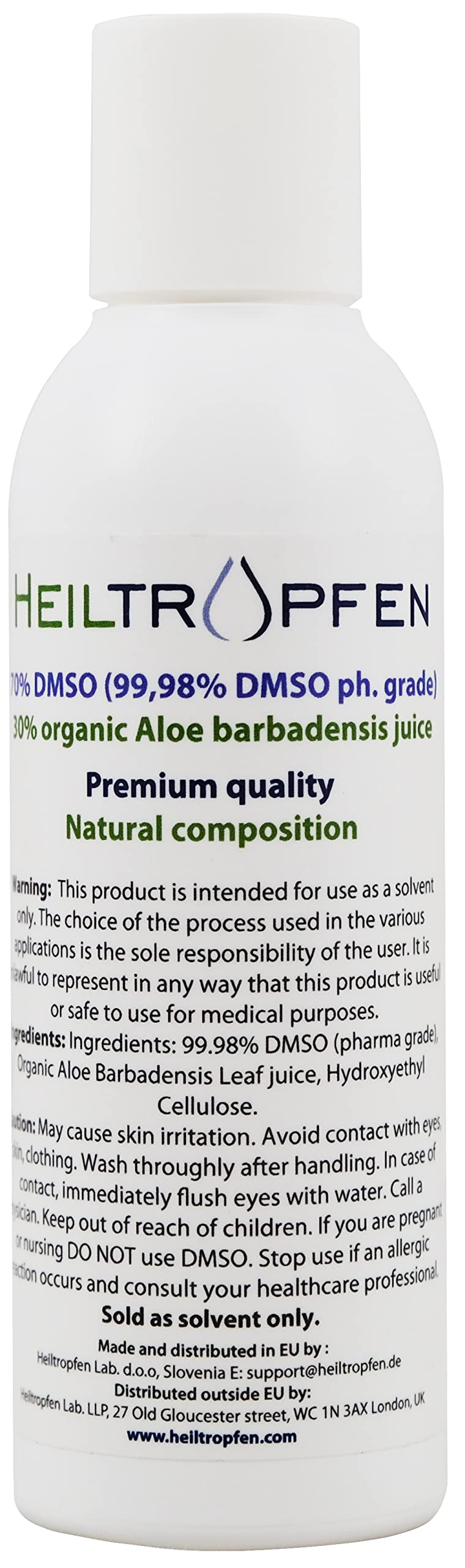 DMSO Gel with Aloe Vera packaging and 5 Oz size