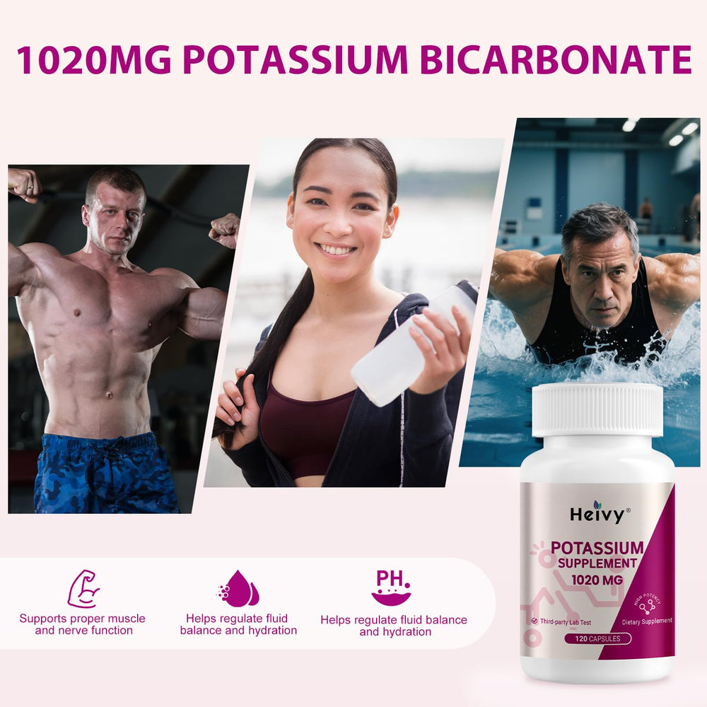 Capsules containing potassium bicarbonate for daily support