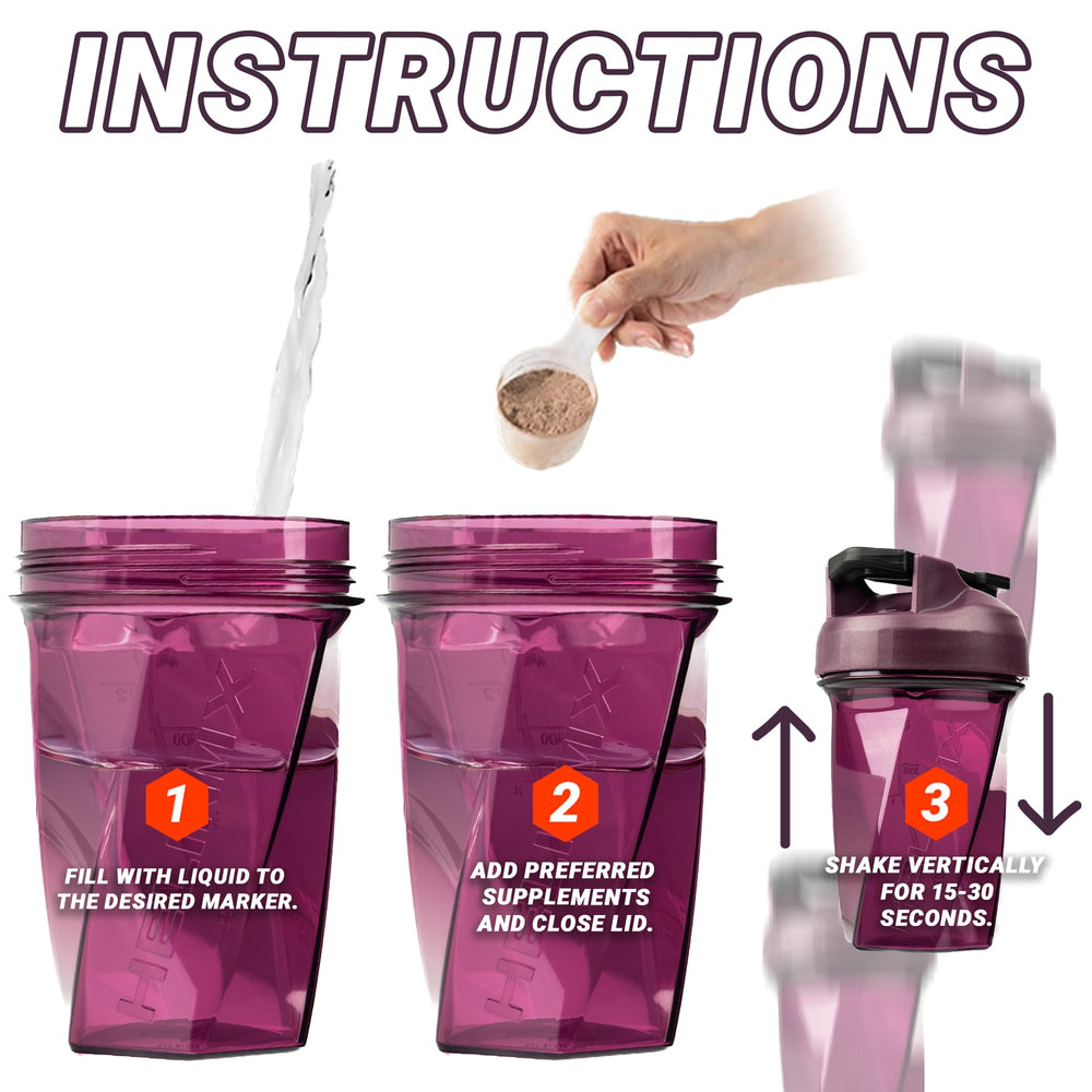 28oz capacity of Helimix shaker supports pre and post-workout drinks.