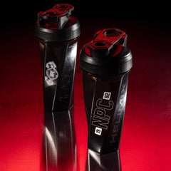Side view of Helimix 2.0 NPC licensed shaker bottle, 28oz