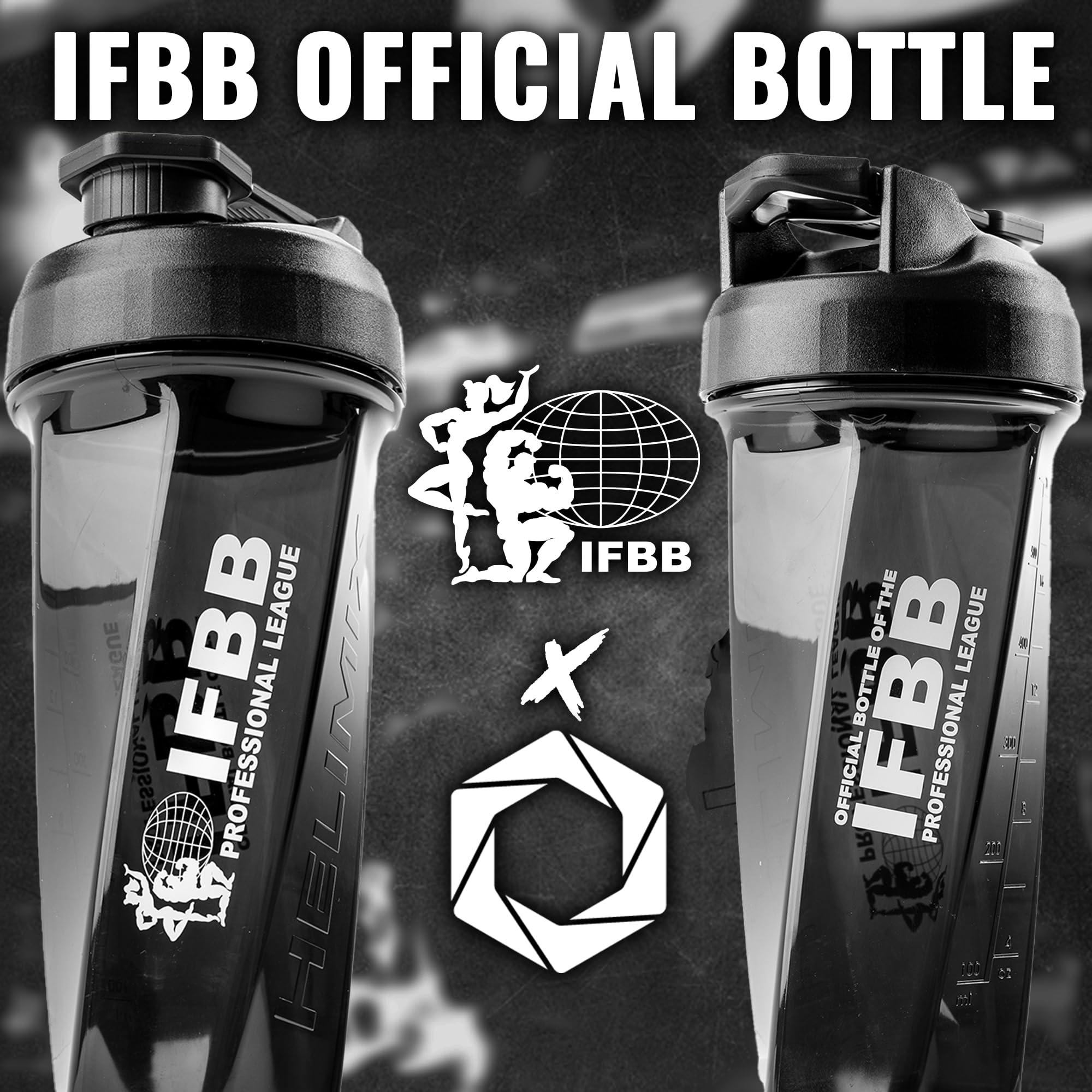 Portable Helimix 2.0 shaker bottle with loop handle