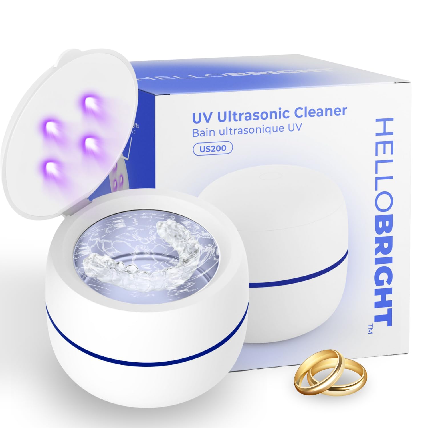Hello Bright ultrasonic cleaner front view