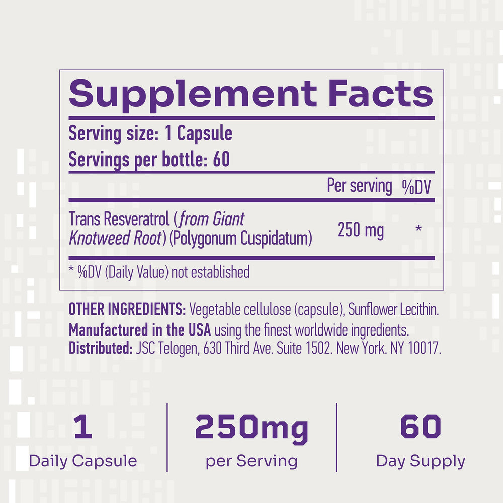 Close-up of HELLO100 Liposomal Trans-Resveratrol bottle and label