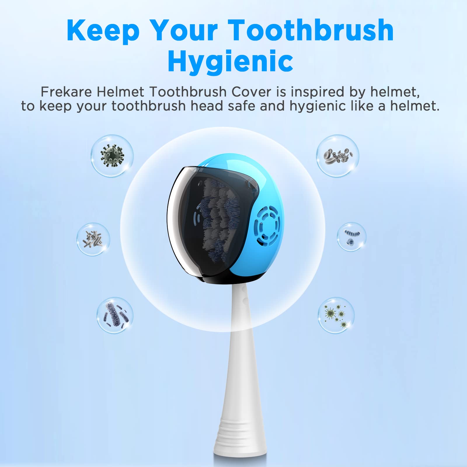 Close-up of white helmet toothbrush cover