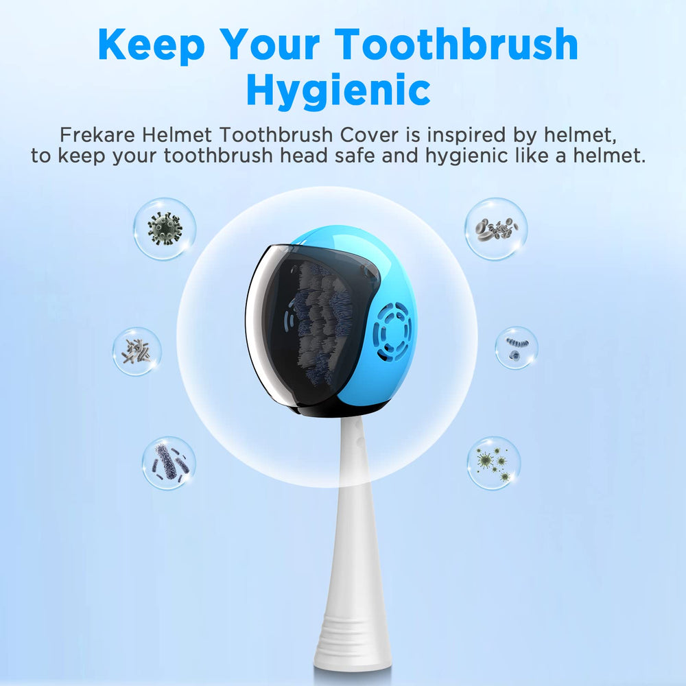 Close-up of white helmet toothbrush cover