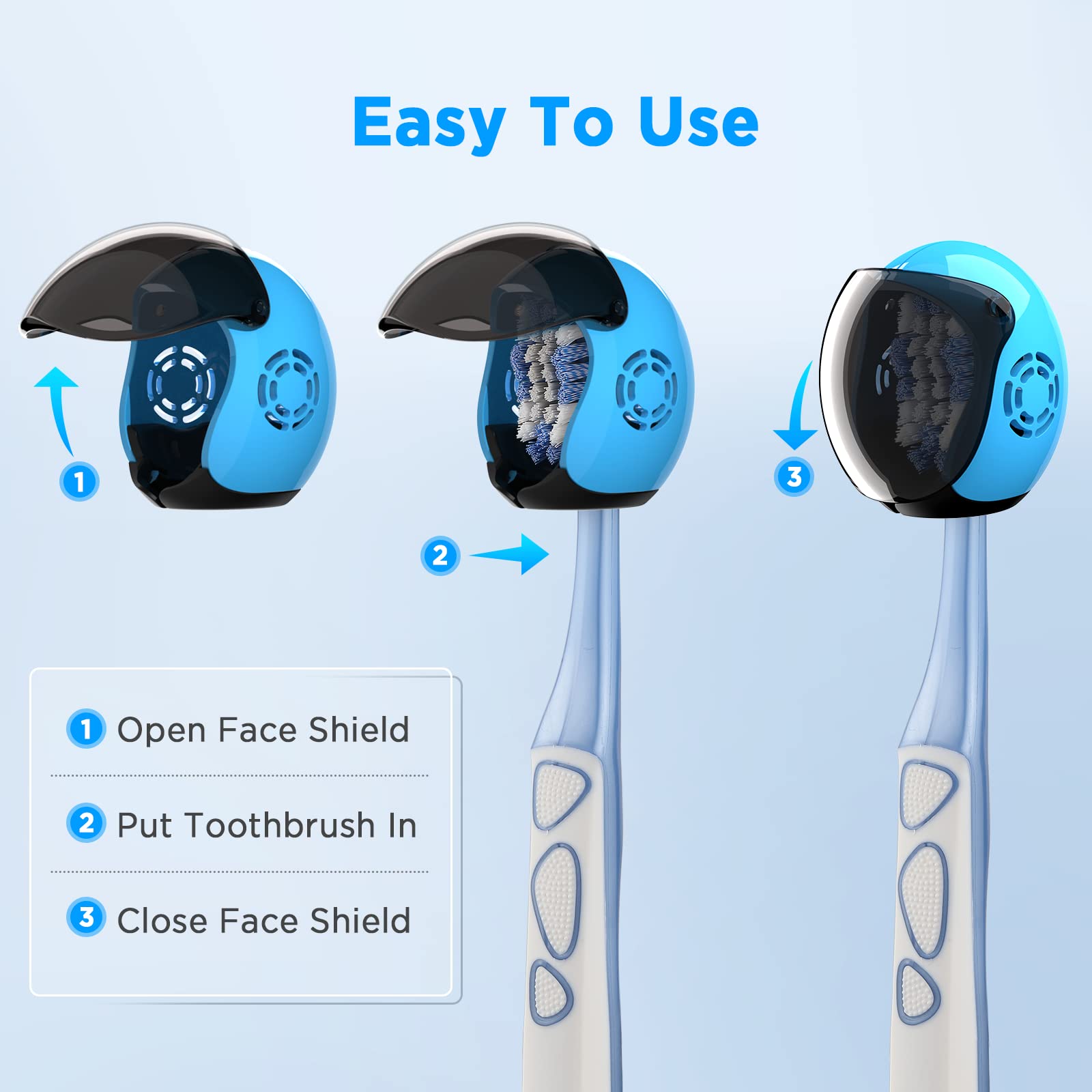 Grey helmet toothbrush cover