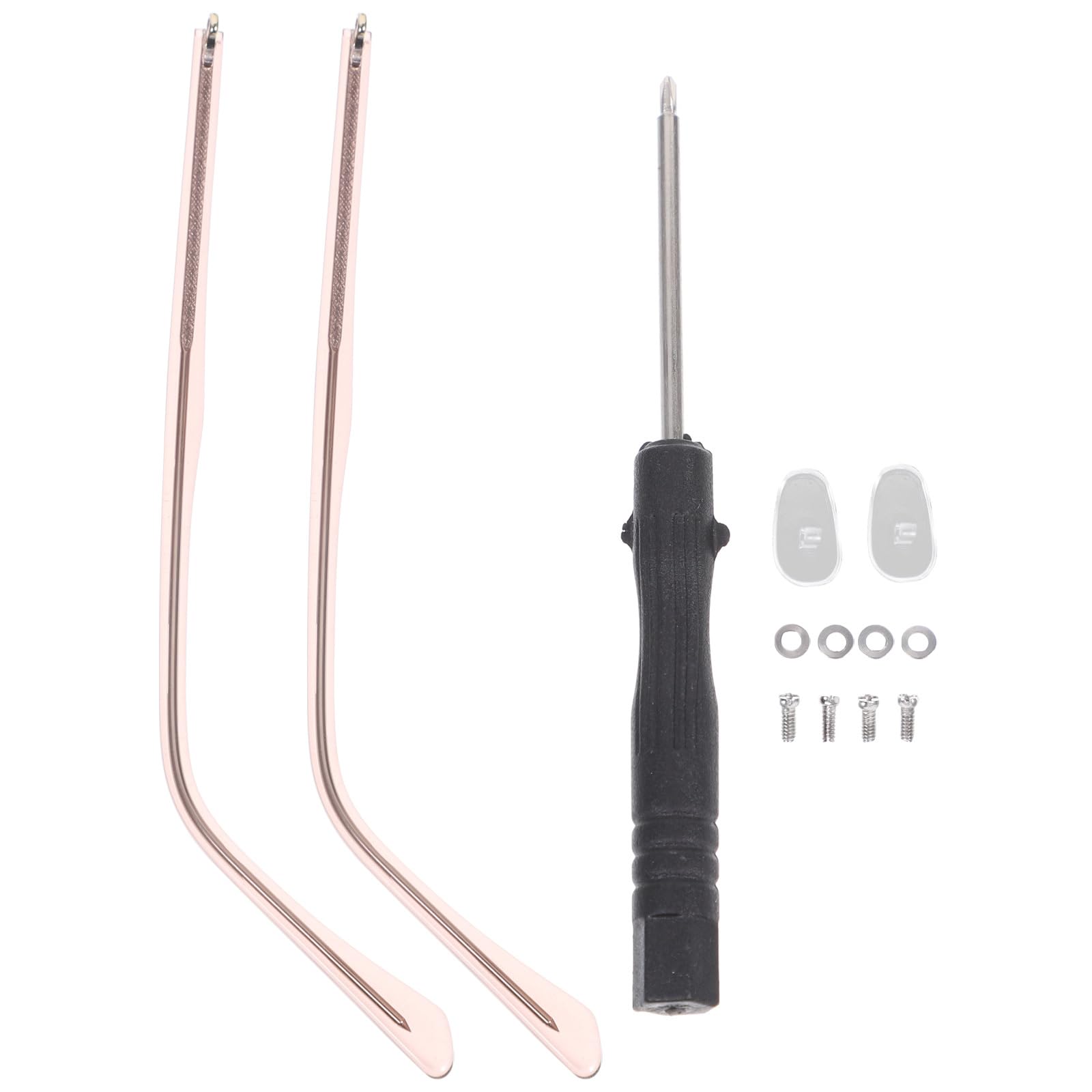 Hemobllo replacement temples rose gold with crystal accents – front view