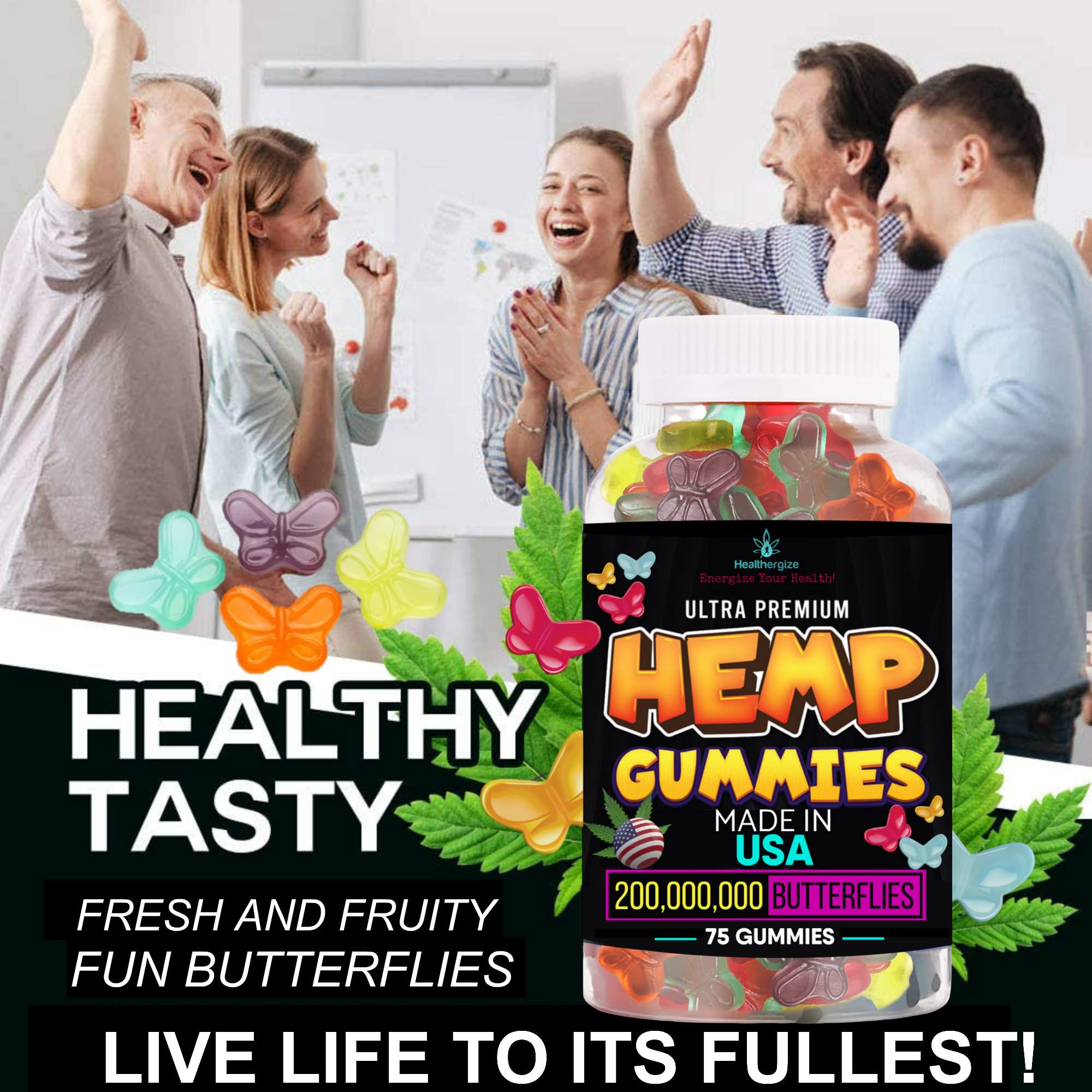 Relaxation concept with butterfly hemp gummies