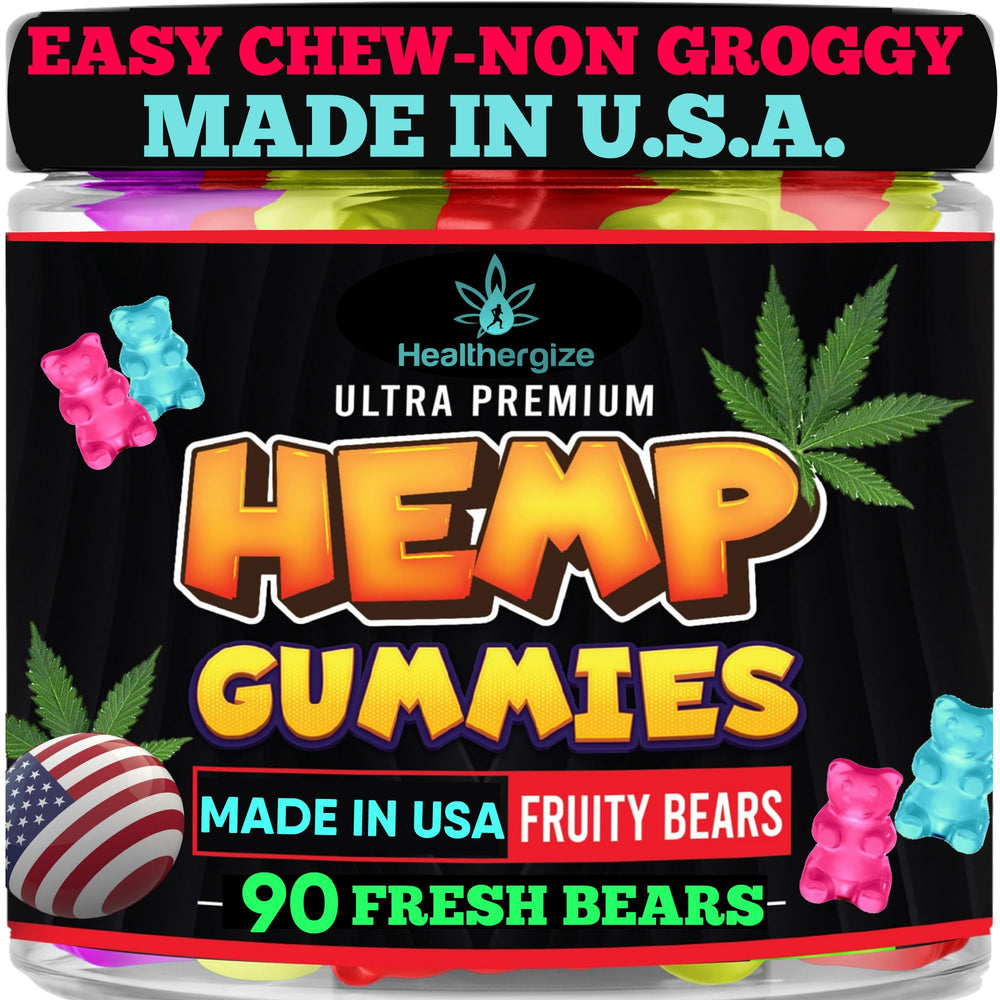 Bottle label for Hemp Gummies Sleep and Relaxation with 90 bears