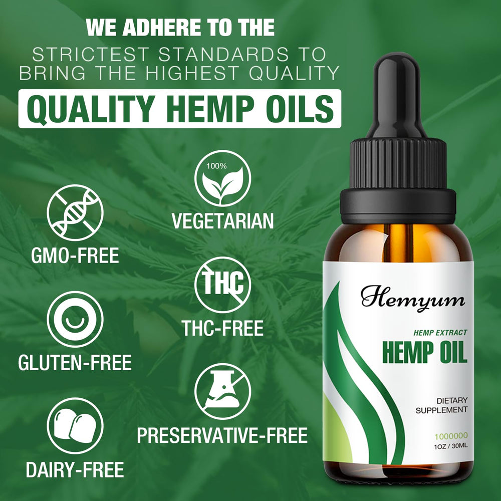 Third-party test certification label on hemp oil bottle